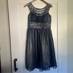 Adrianna Papell Evening - 100% Silk Beaded & Sequined Cocktail Dress - Size 8